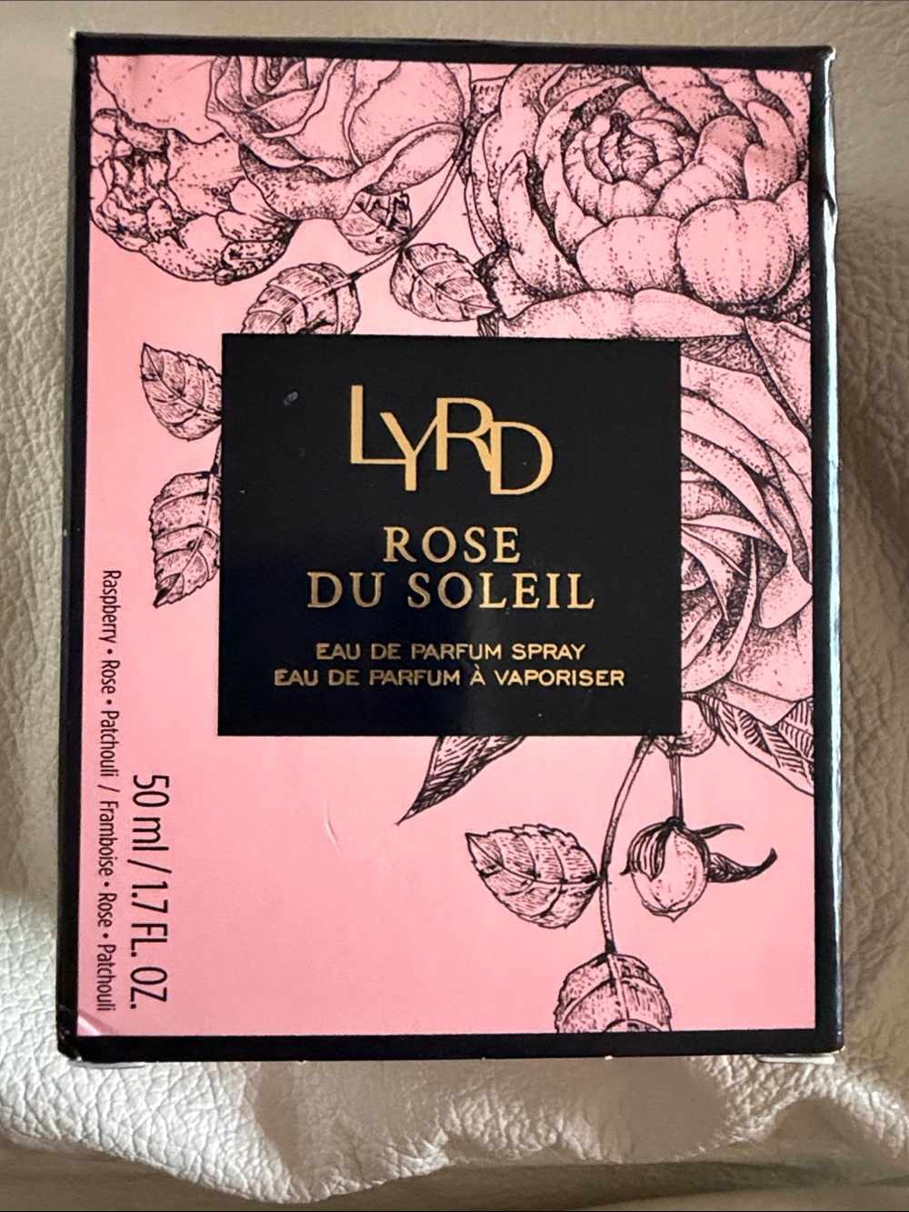 Avon Rose du Soleil Box - Black & Gold Text